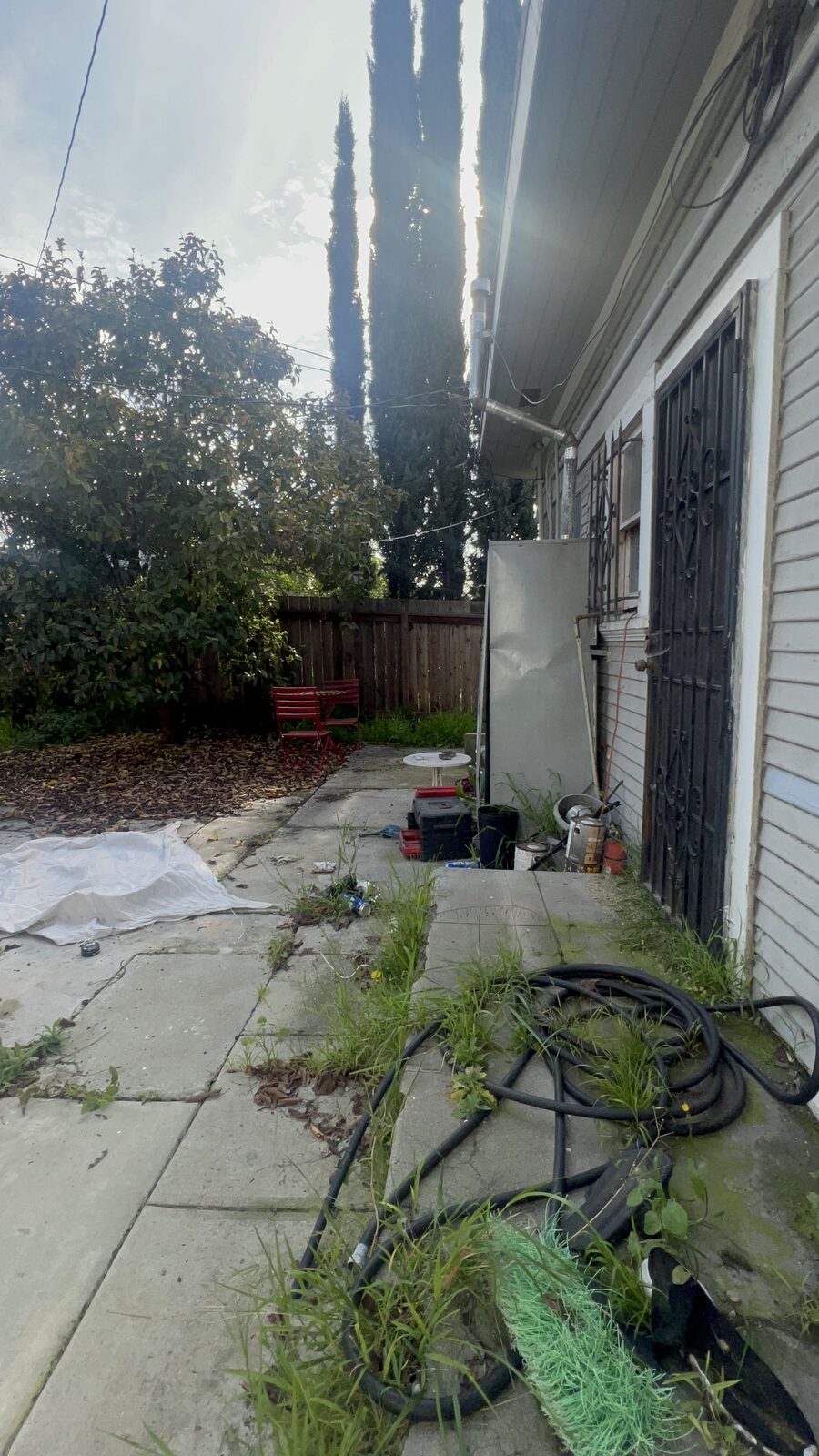 Rear patio at the ADU structure, current condition